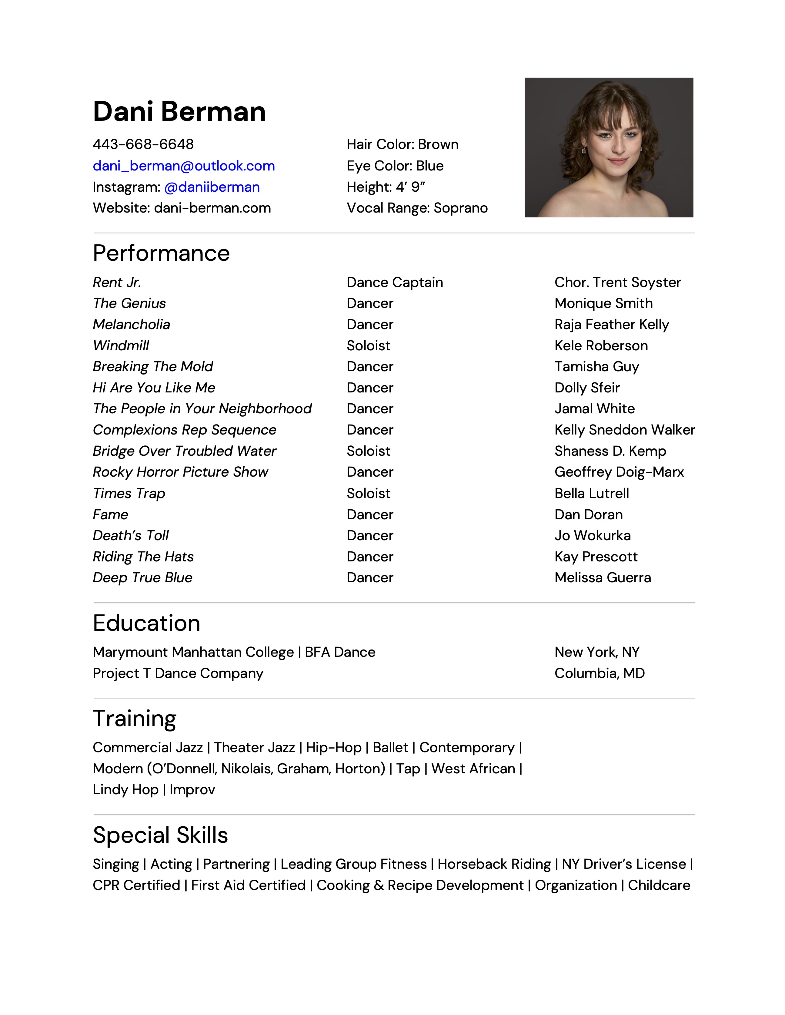 Dani Berman Resume